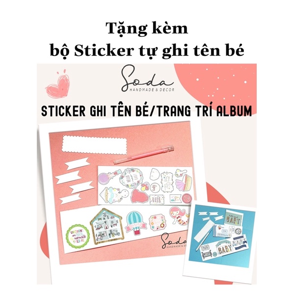 Album ảnh nghệ thuật cho bé, Album cho bé in sẵn trang trí 🍬🍼