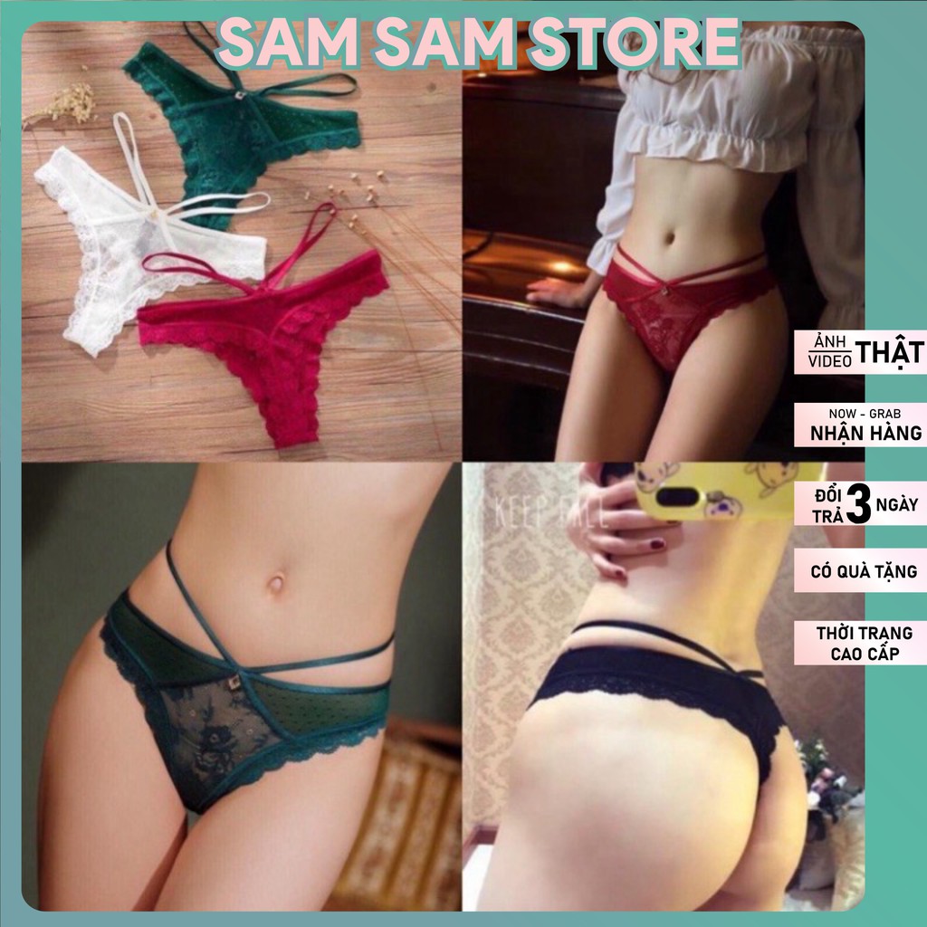 Quần Lót Nữ. Quần Lót Lọt Khe Ren Dây Chéo Siêu Sexy và gợi Cảm
