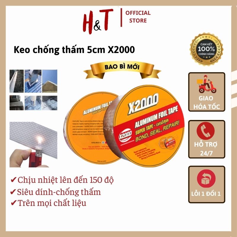 {KHỔ 5CM} Băng keo X2000 siêu dính chống thấm, sử dụng trên mọi bề mặt và thời tiết