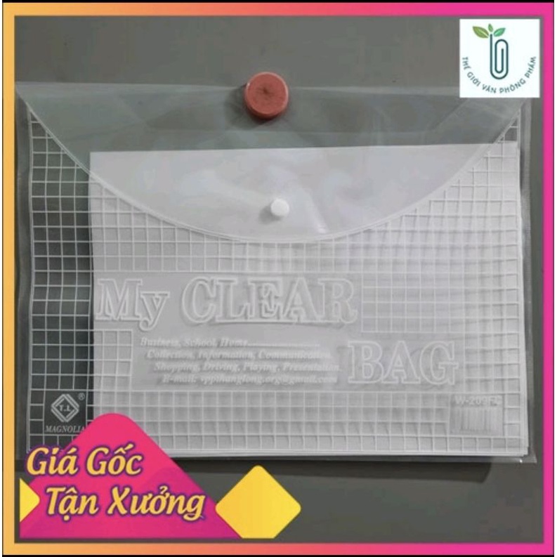 [50 -100 túi clear bag túi khuy khổ F túi đựng hồ sơ tài liệu