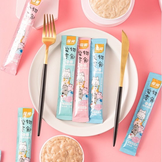 Súp thưởng cho mèo Shizuka thanh 15g, thức ăn tăng cân mập mèo con lớn nhỏ Con Mèo Xiêm