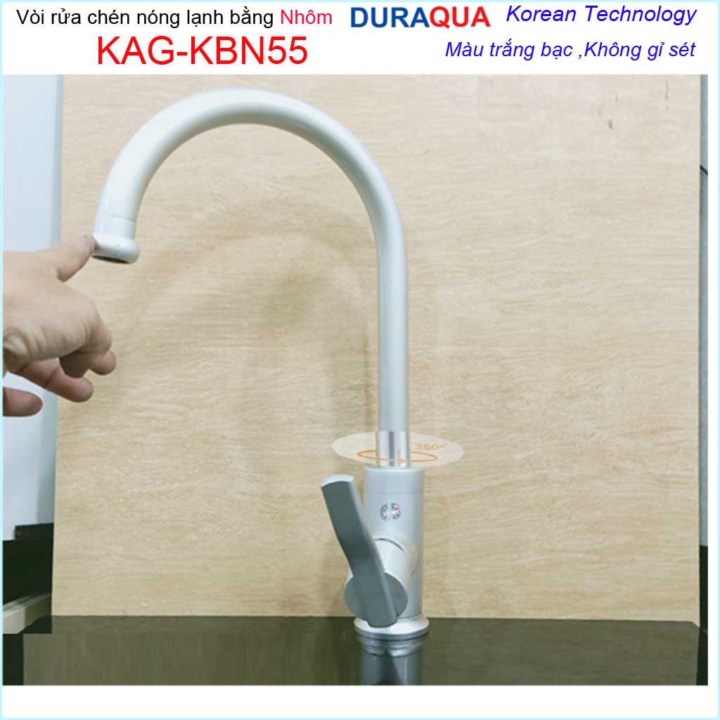 Sales 50% Vòi nhôm Duraqua Korea KAG-KBN55A , Vòi nóng lạnh nhôm cao cấp vĩnh viễn không han gỉ KAG-KBN55