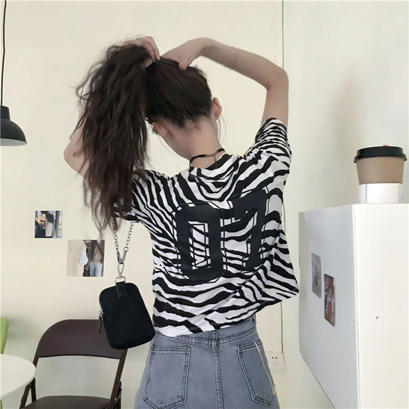 Áo thun GavinBrown tay ngắn họa tiết da báo sành điệu dành cho nữ