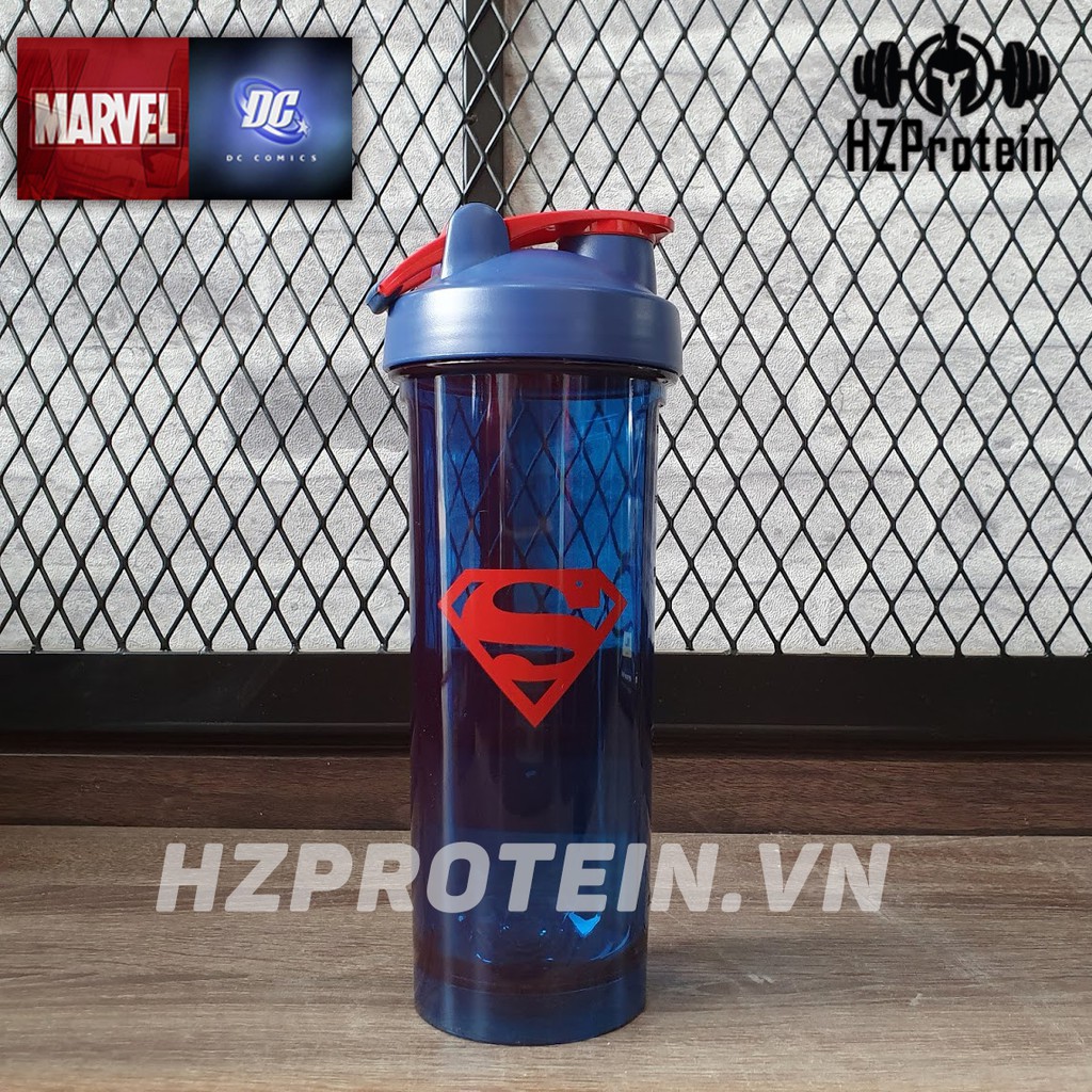 SHAKER SIÊU ANH HÙNG 800ML - BÌNH LẮC CÓ LÒ XO TIỆN LỢI