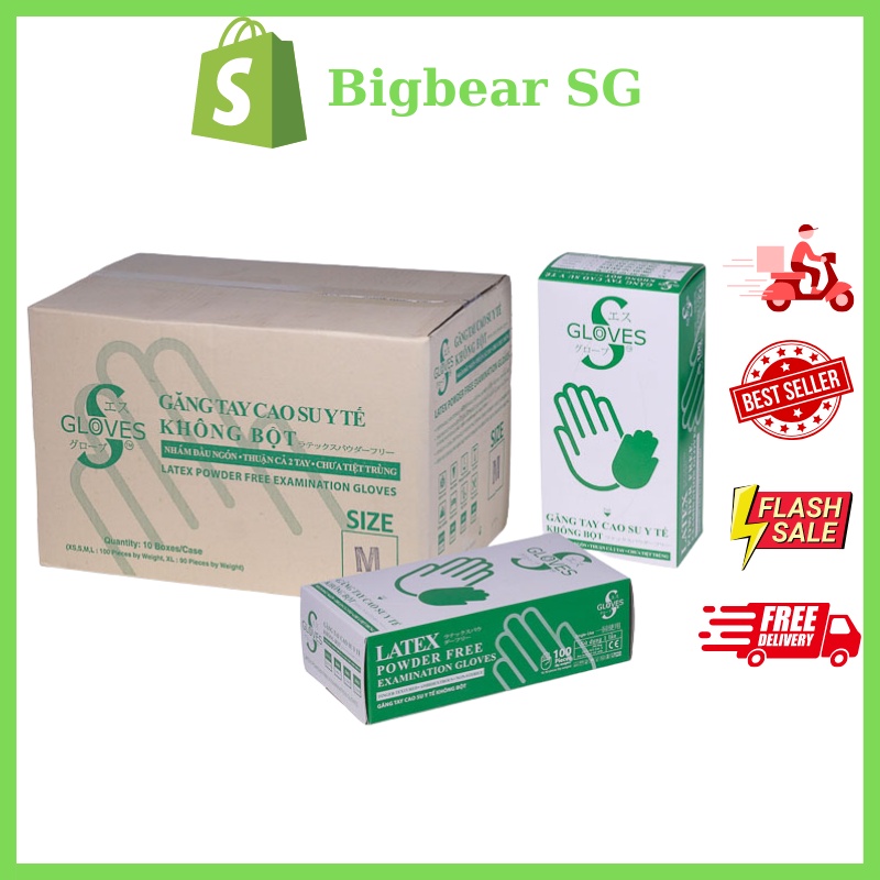 100 chiếc Găng tay y tế không bột Thái Lan hàng cao cấp, chính hãng