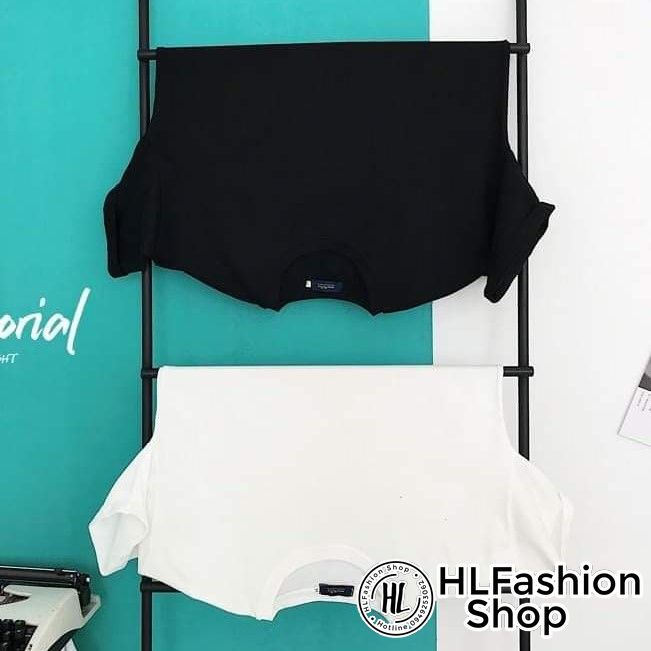 Áo thun tay lỡ trơn trắng đen chất 100% cotton mát mẻ, áo phông form rộng HLFashion