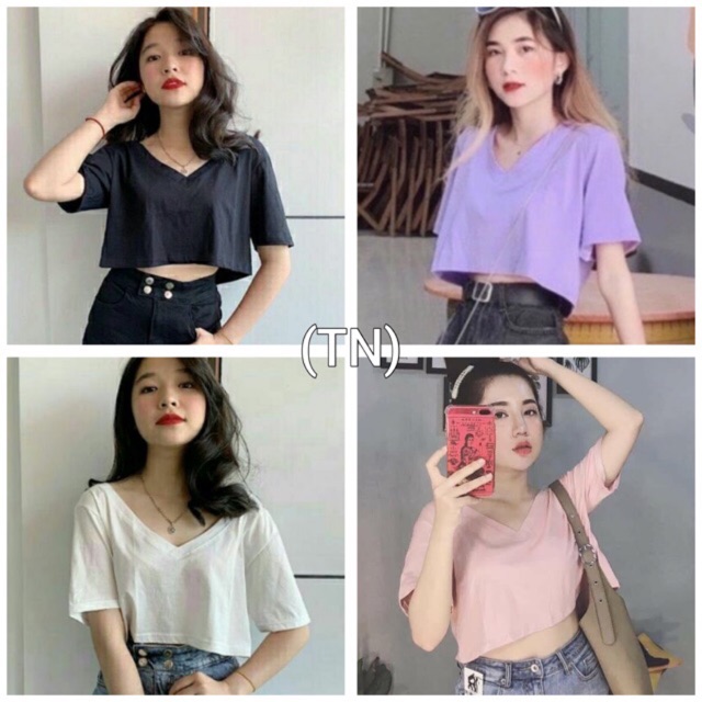 (SALE) Áo Croptop Cổ Tim siêu hót.