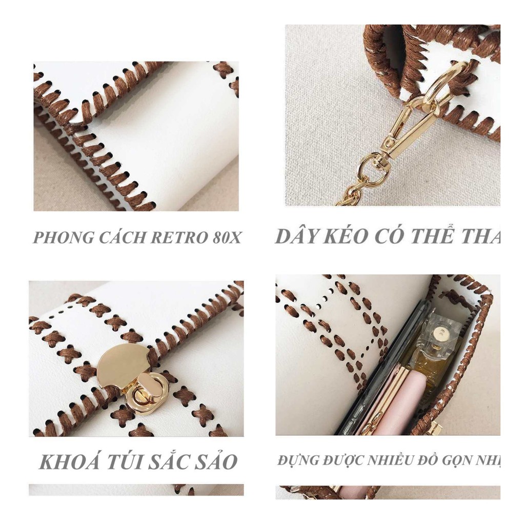 Túi đeo chéo cổ điển Retro - Bộ kit tự may túi handmade - Nguyên liệu đầy đủ cắt sẵn