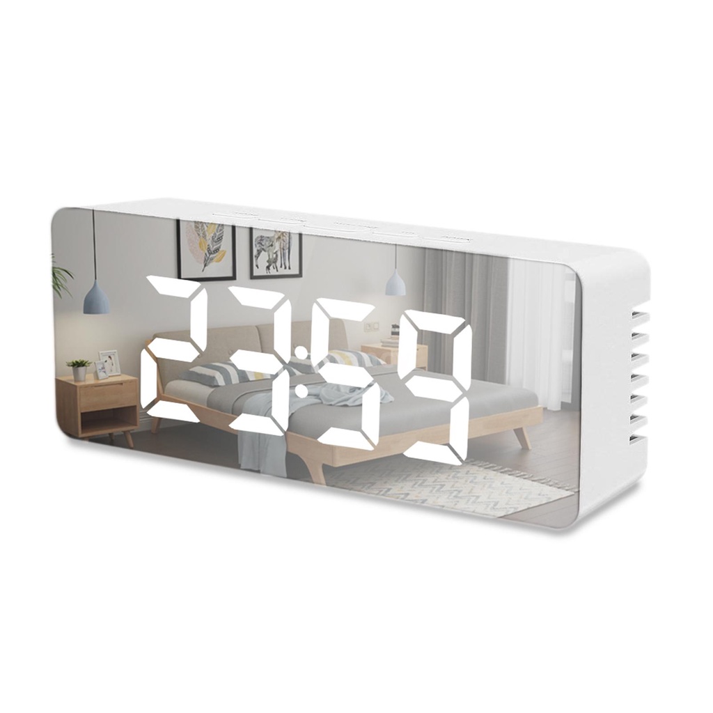 Đồng Hồ Báo Thức Điện Tử Để Bàn Có Màn Hình Led Hiển Thị Nhiệt Độ