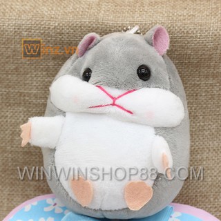 Combo 2 Móc khóa gấu bông Hamster (cao 9 cm, màu xám) - Winz.vn