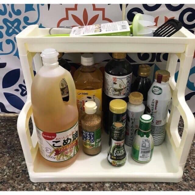 Kệ đựng gia vị 2 tầng chất liệu nhựa, kệ để đồ đa năng thông minh tiết kiệm không gian, bền, đẹp - cocochang
