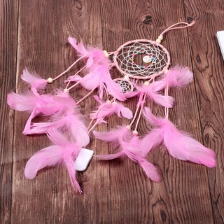 Dreamcatcher đính lông vũ có đèn LED