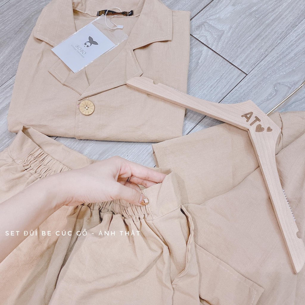 [Mã FATHANG5 giảm 10K đơn 50K] set đũi be cúc gỗ | BigBuy360 - bigbuy360.vn