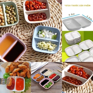 Bán sỉ 10 đĩa chấm 2 ngăn - sản phẩm tiện ích