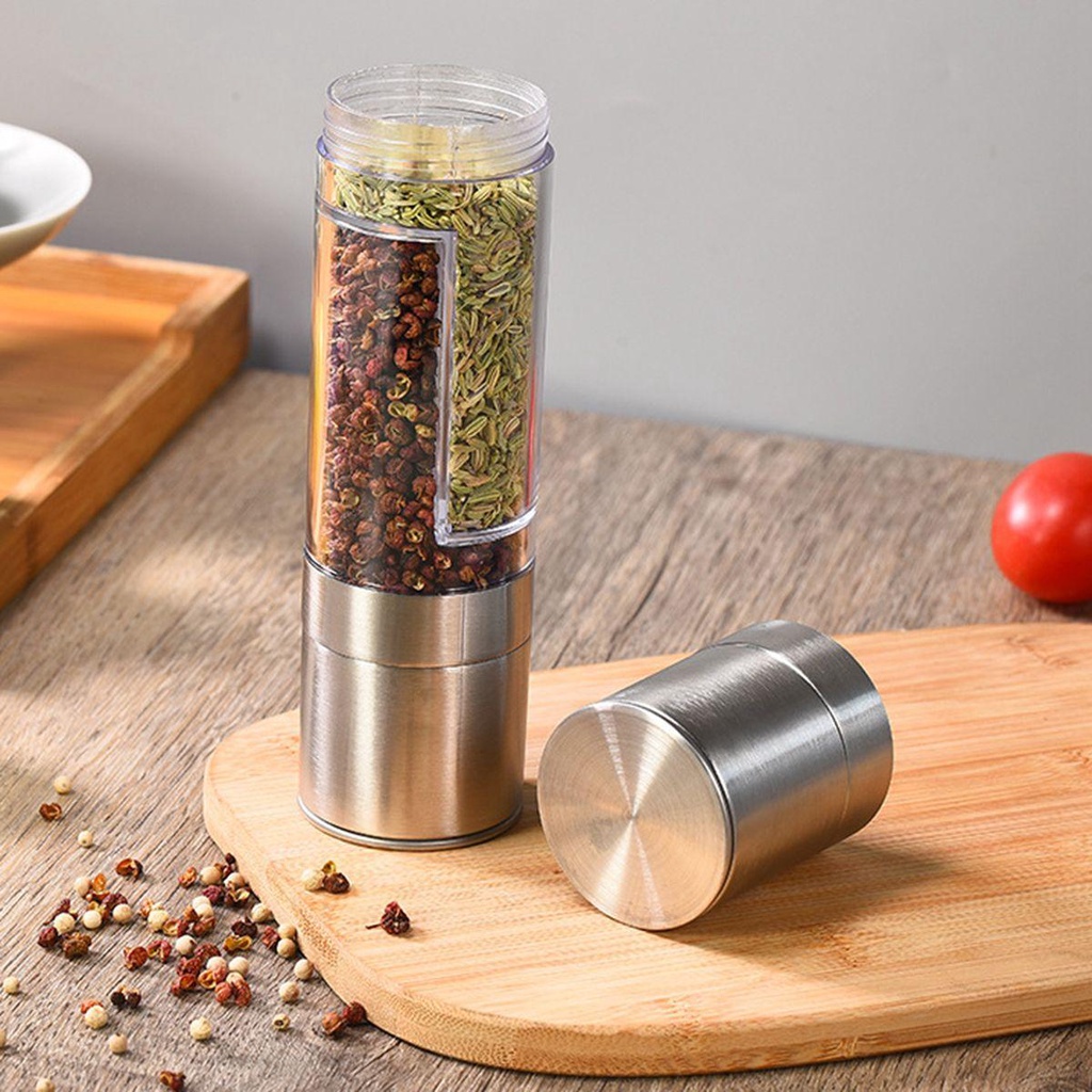 Lọ Đựng Và Xay Tiêu 2 Trong 1 Bằng Thép Không Gỉ
