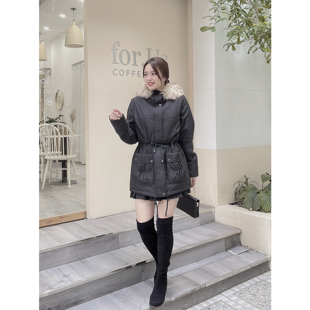 Áo Khoác Parka Cho Nữ Hottrend 2021 Thiết kế kiểu trẻ trung năng động, dễ phối, áo có mũ tiện lợi mặc đông ấm áp