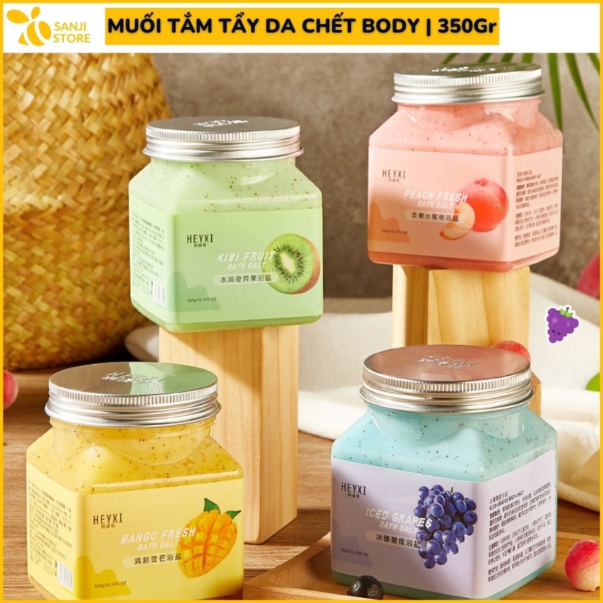 Muối tắm tẩy da chết body hoa quả HEYXI Fruit Clear Body Bath Salt 350g HEYX17