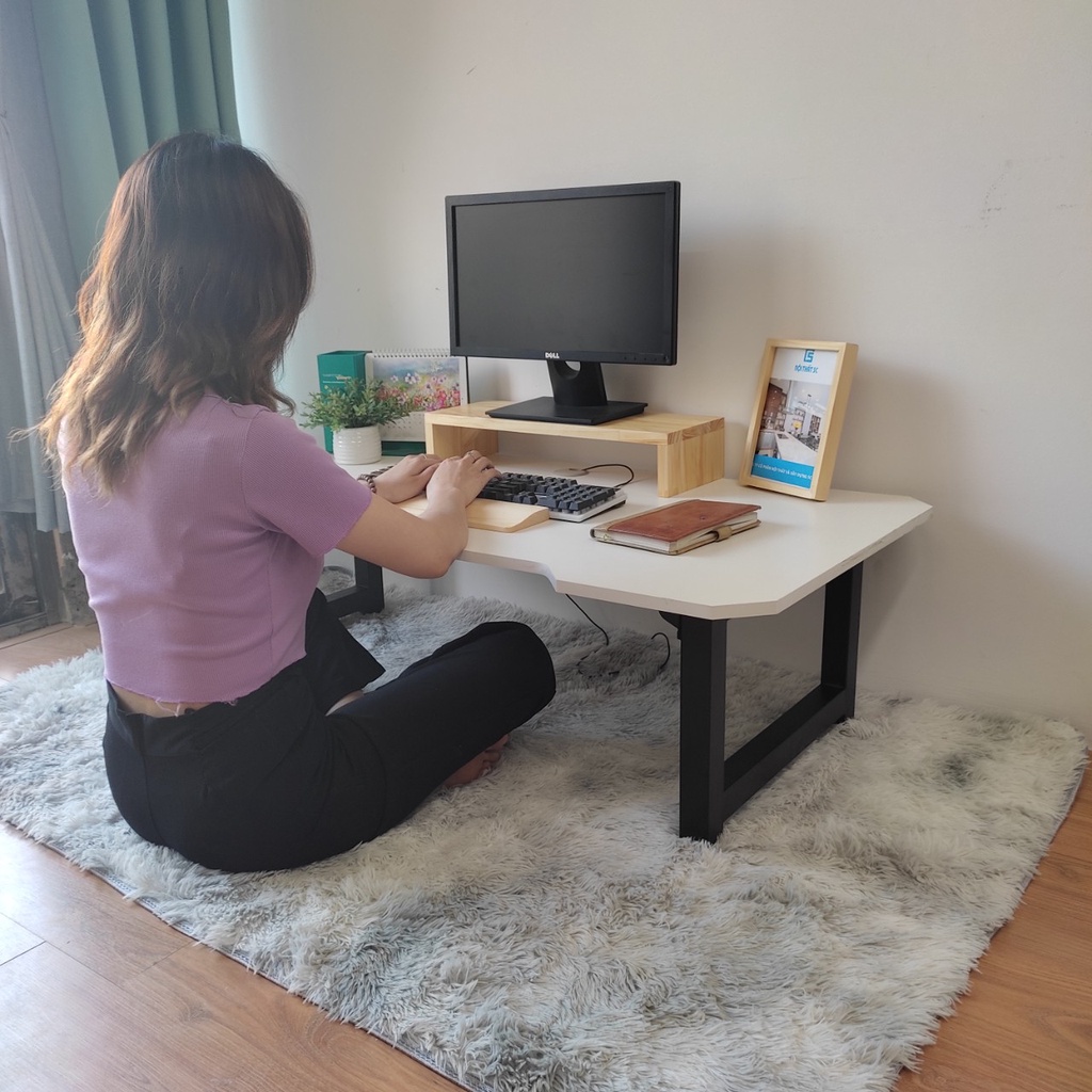 Bàn ghế gấp gọn đa năng thông minh làm việc học tập ngồi bệt, Bàn gaming mặt bàn kích thước lớn chân U hộp 4x4cm bền bỉ