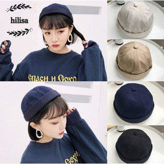 Mũ vành tròn màu trơn phong cách retro cho nữ