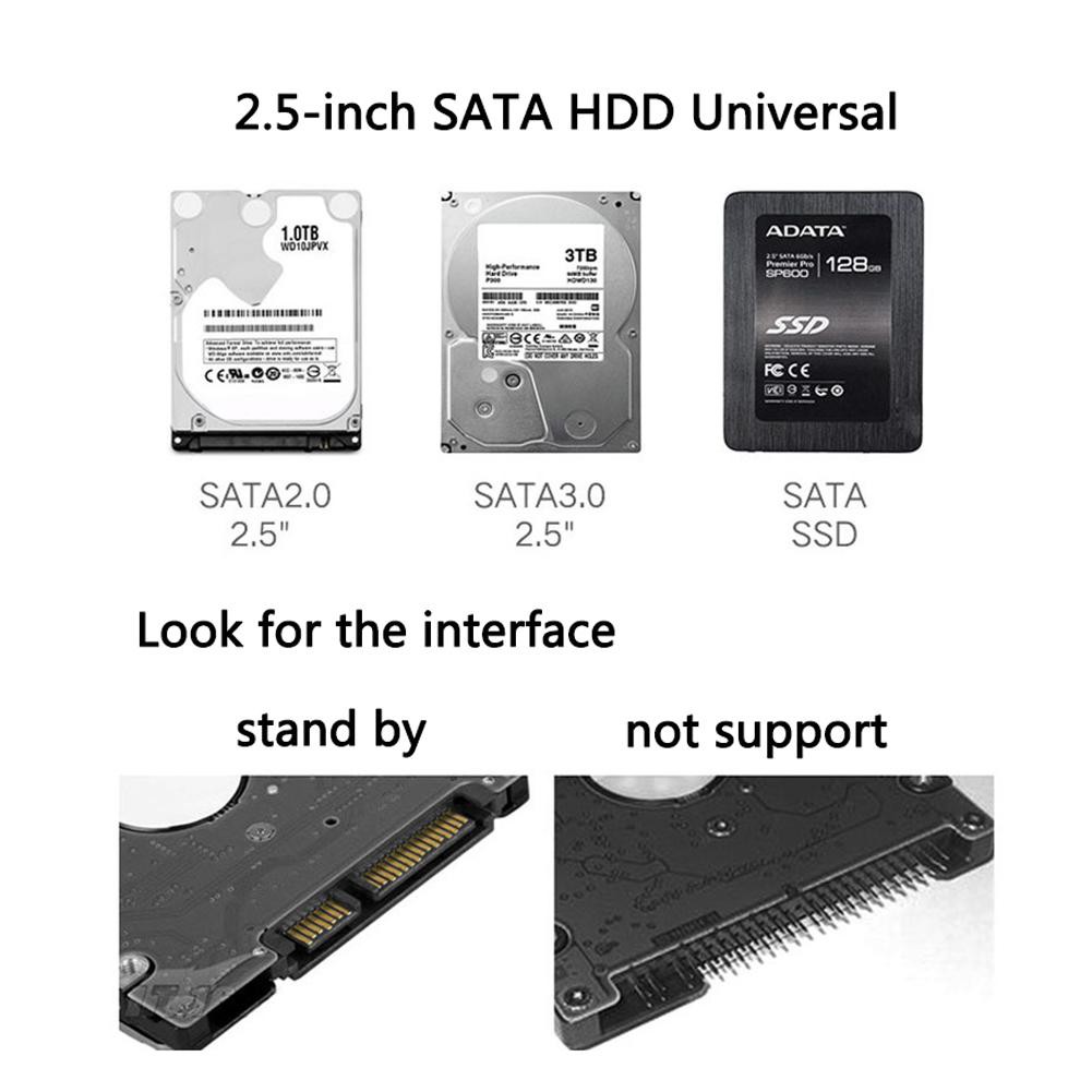 Hộp đựng ổ cứng SATA HDD SSD 2TB kích thước 2.5 inch giao diện USB 3.0