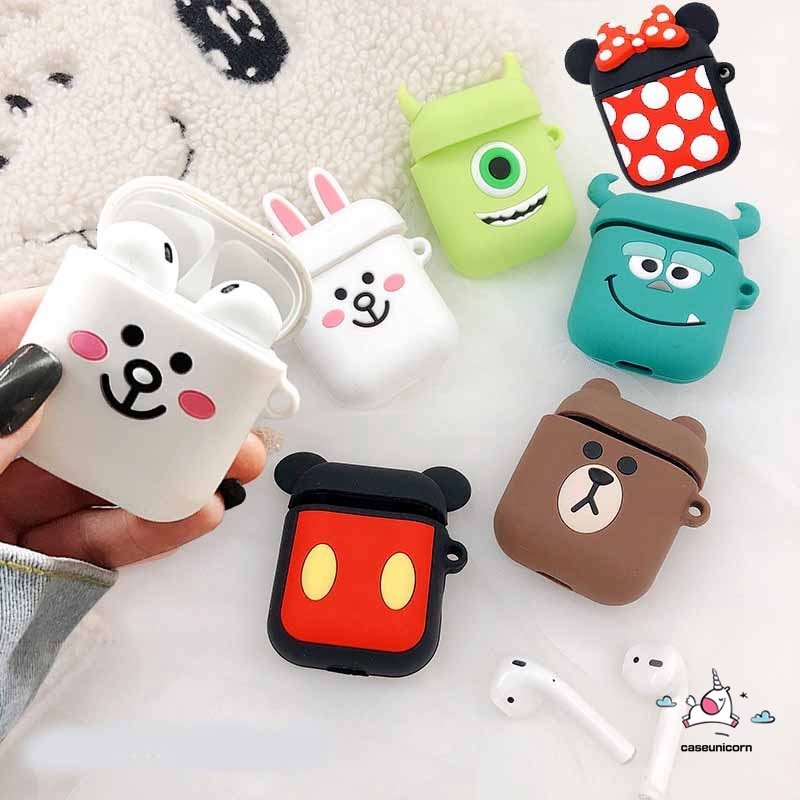 Vỏ bảo vệ hộp sạc tai nghe họa tiết Mickey dễ thương cho Airpods 1 / 2