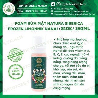 Foam rửa mặt Natura Siberica Frozen Limonnik Nanai làm sạch dịu nhẹ, dưỡng da sáng hồng