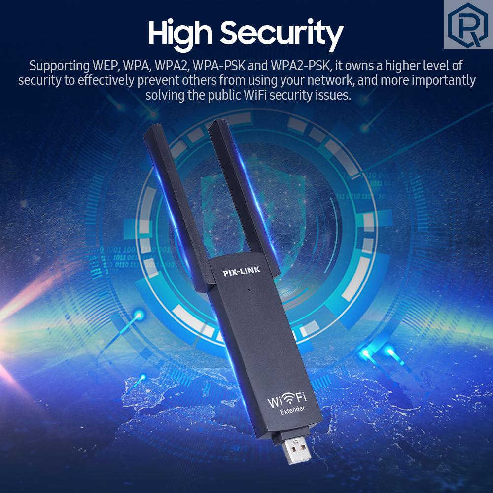 Usb phát WiFi không dây cho PC hỗ trợ G only (up đến 300Mbps)/ 2 ăng ten/ ổ cắm màu đen