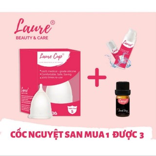 [PHÁP] Bộ Combo Cốc Nguyệt San Laure Cup, Tặng Nước Hoa Vùng Kín Laure Sexy, Gel Vệ Sinh Cốc Và Ly TiệT Trùng