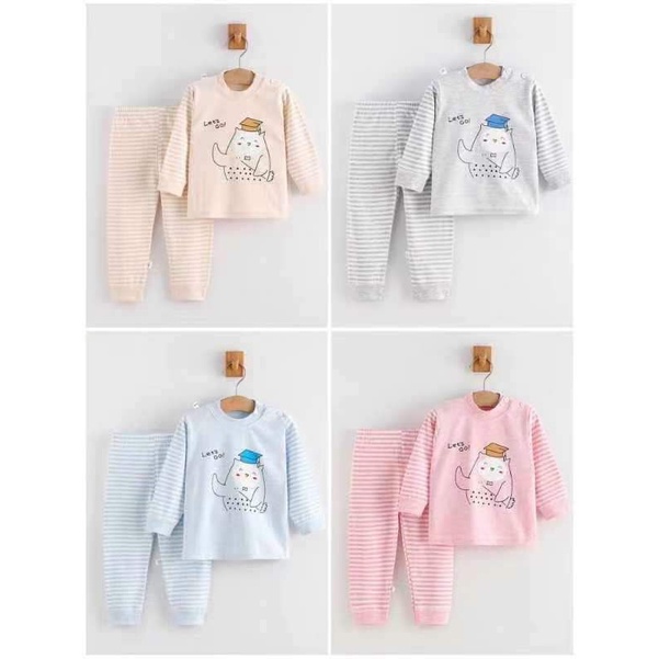 🍭🍭 Bộ Dài Tay Cotton Mềm Mịn Hàng Quảng Châu Xuất Nhật Cho Bé Trai Và Bé Gái