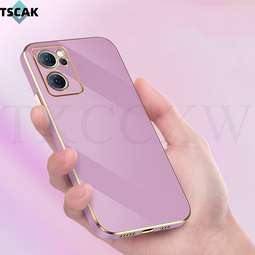Ốp Điện Thoại Silicon Mềm Màu Trơn Mạ 6D Sang Trọng Cho OPPO Reno 7 Pro Reno7 Z Reno6 Z Reno5 Z Reno4 Z