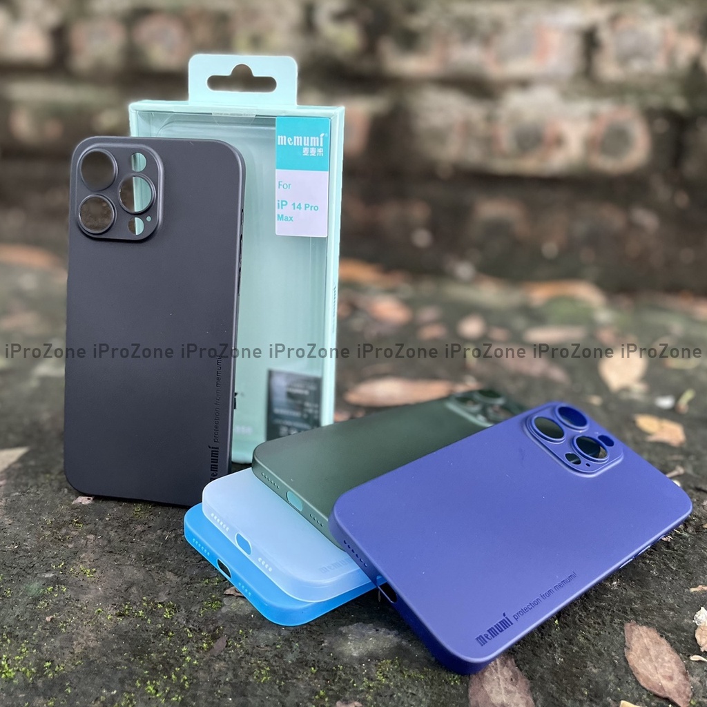 Ốp lụa siêu mỏng Memumi Slim Case cho Smart Phone IP 14 Pro Max , 12 , 13 Pro Max chính hãng siêu nhẹ chống bám vân tay