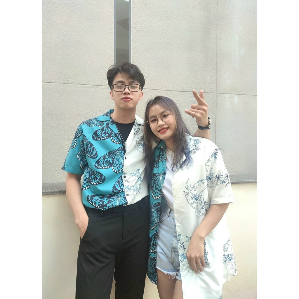 ÁO SƠ MI LỤA CỔ VÉT NAM NỮ HỌA TIẾT CON BƯỚM SIÊU CUTE PHONG CÁCH LỊCH LÃM LÔI CUỐN TMS