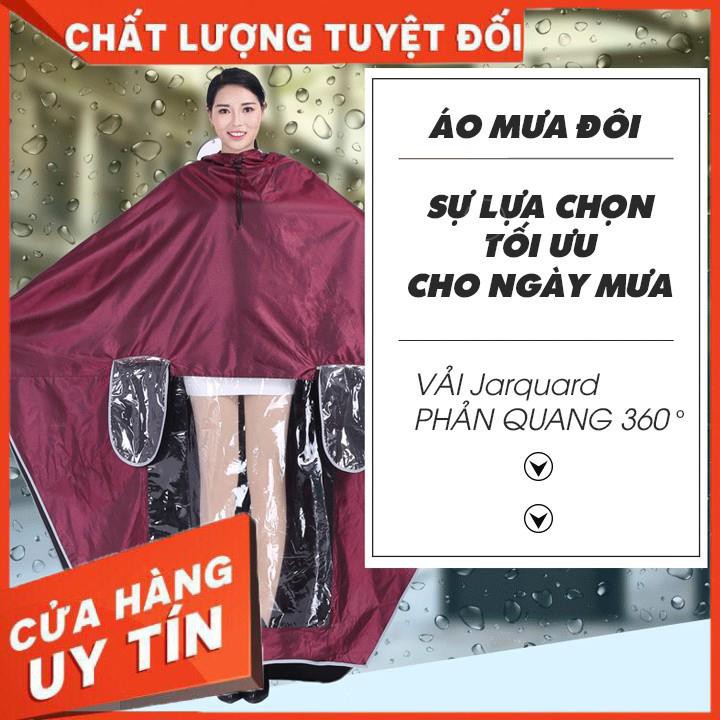 Áo mưa đôi 2 đầu có kính che mặt dáng trùm rộng có tai kính che gương và đèn Có nhiều màu cho cả nam và nữ