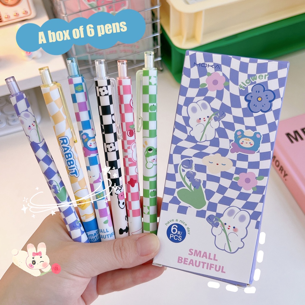 Bút Mực Nước 24h W & G 6 Có Hộp In Hình Hoạt Hình Dễ Thương