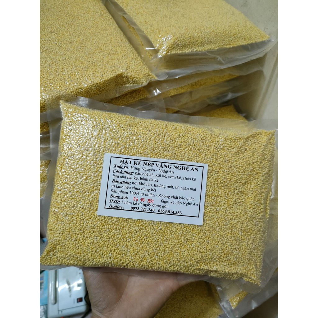 Hạt kê nếp vàng Nghệ An loại 1 bao dẻo ( đã tách vỏ, hút chân không cẩn thận)- túi 1kg