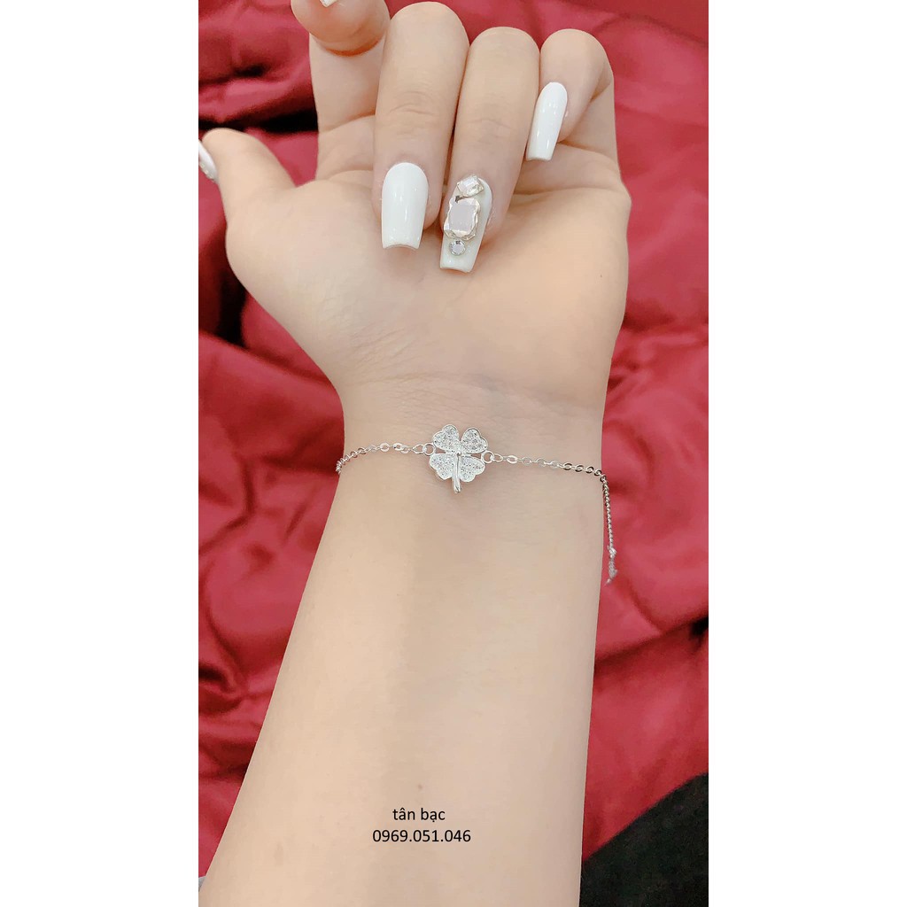 nhẫn cỏ 4 lá , biểu tượng của sự may mắn , phiên bản bạc , sự kết hợp mới lạ trong phong cách trẻ trung , năng động