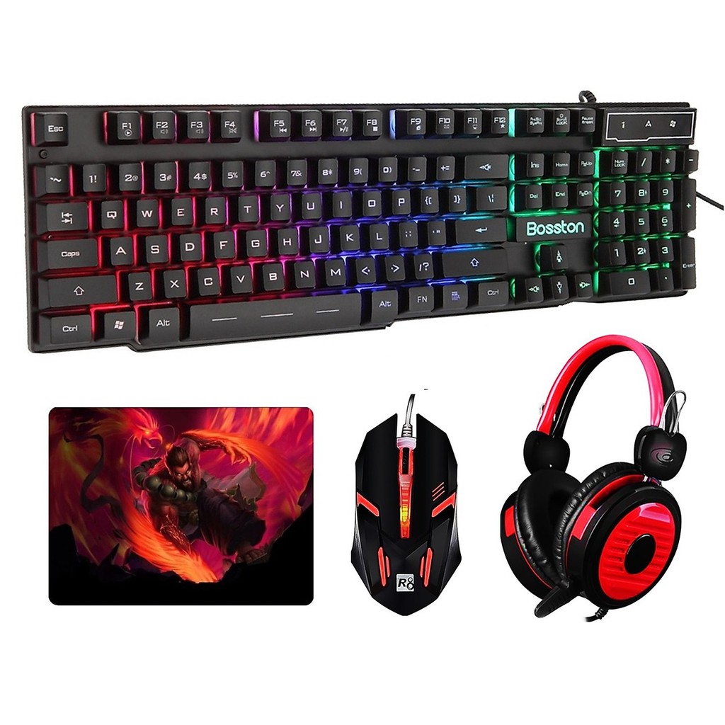 Combo Phím Bosston G803 + Tặng Chuột Game r8 1602, Tai Nghe YL902 Và Lót X88 (giao mẫu ngẫu nhiên)