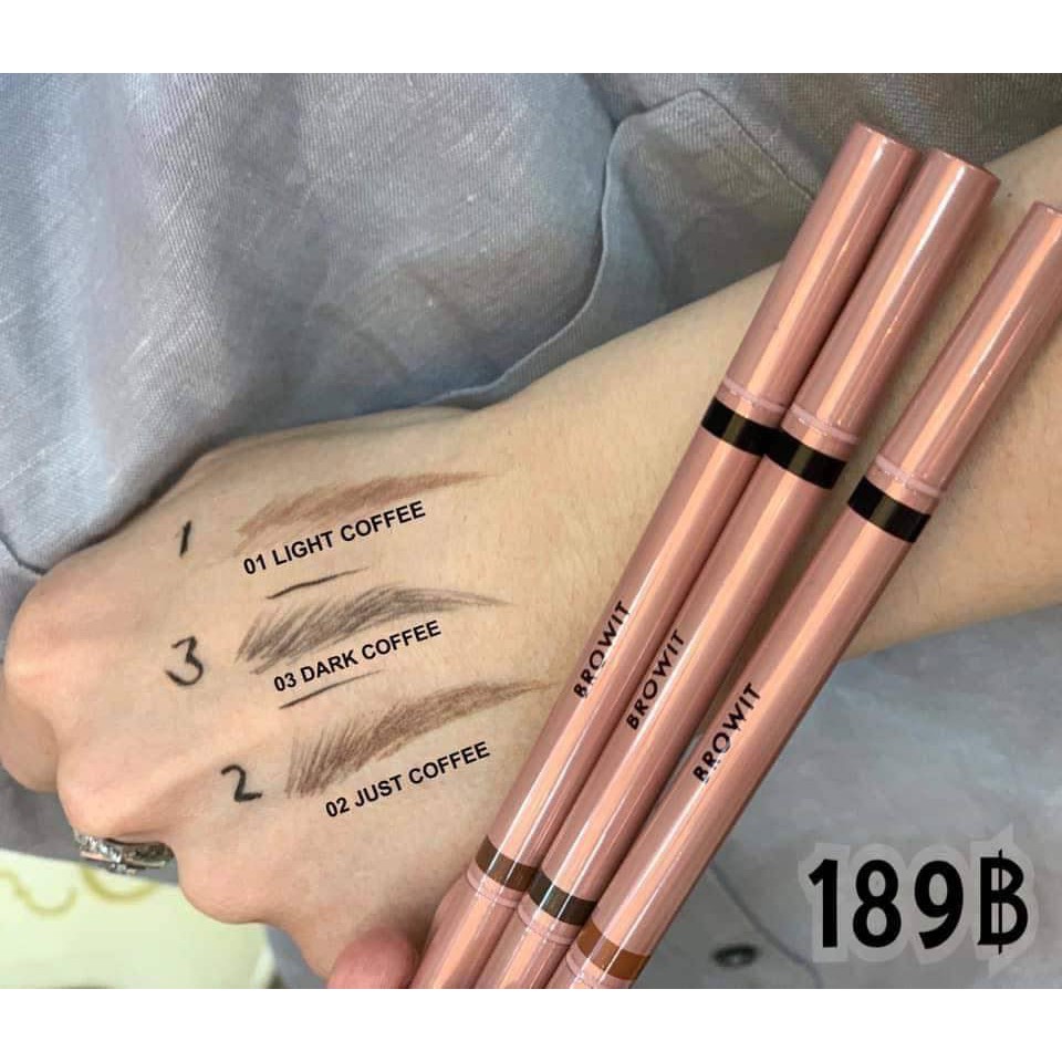 Chì kẻ mày và kẻ mắt màu hồng Browit by NONGCHAT Browit DUO BROW AND EYELINER NỘI ĐỊA THÁI