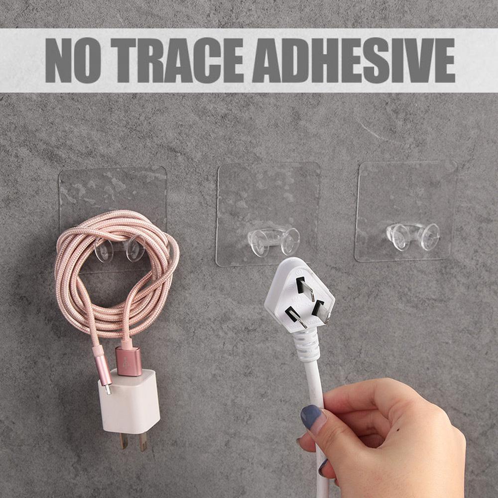 CONOPERY Móc Treo Phích Cắm Điện Gắn Tường Trong Suốt Tiện Dụng