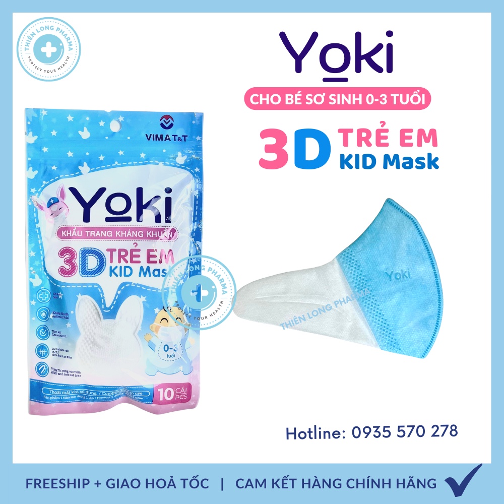 Khẩu Trang Em Bé 3D Yoki Sơ Sinh Dành Cho Bé Từ 0 đến 3 tuổi