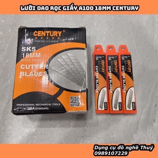 Hộp 10 lưỡi dao rọc giấy century A100 18mm hàng Century chính hãng