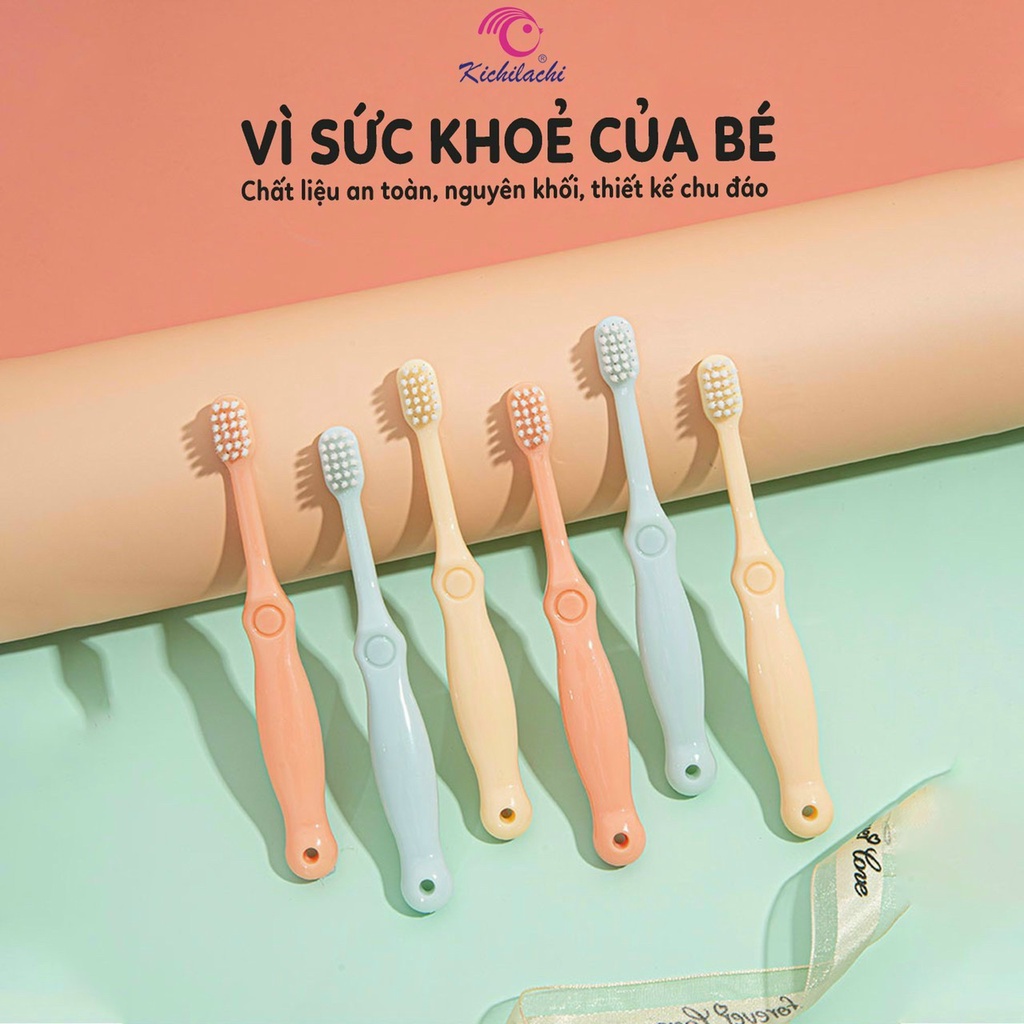 Set 3 Chiếc Bàn chải đánh răng Kichi mềm mại cho bé 3-7 tuổi