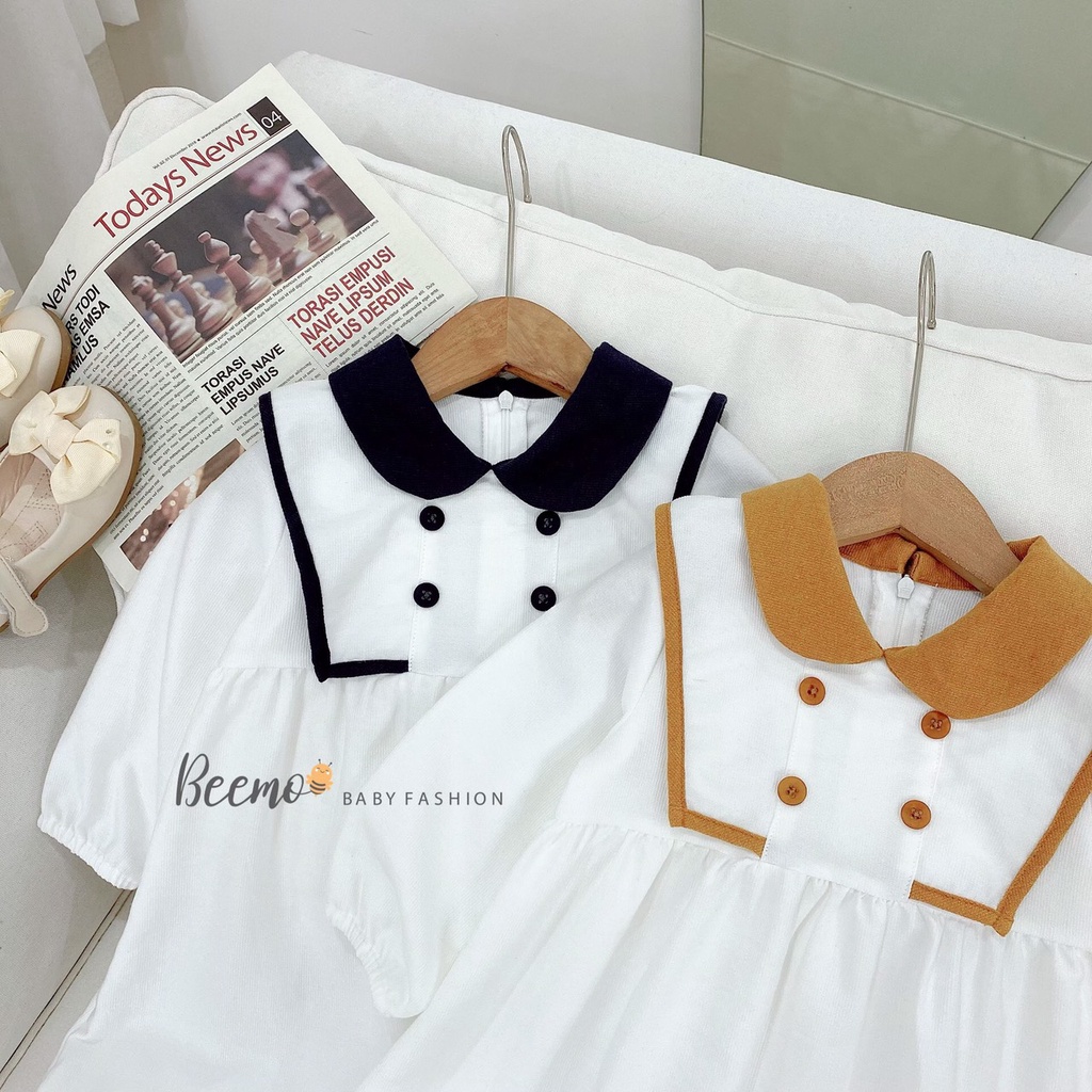 Váy bé gái xinh xắn, dễ thương, đầm thuỷ thủ phối cổ sành điệu cho bé