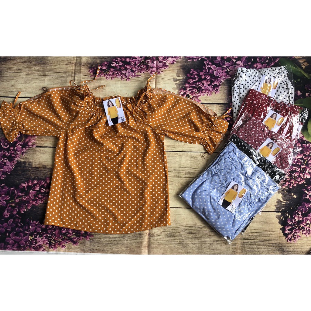 Áo kiểu nữ vãi lụa bi tay lỡ ms86