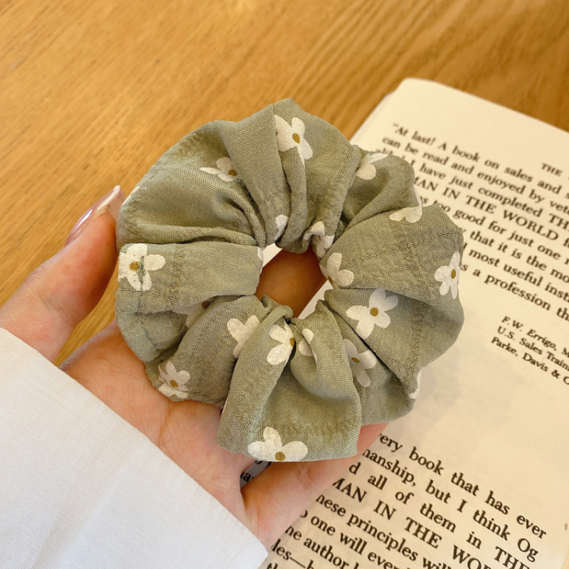 Dây cột tóc màu xanh lá đơn giản tinh tế thời trang mùa hè