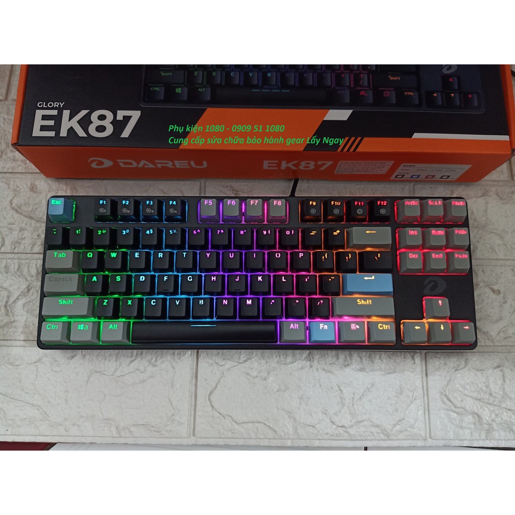 [Mã 257ELSALE2 giảm 7% đơn 300K] Bàn phím cơ DareU EK87 Multi LED Mix Màu