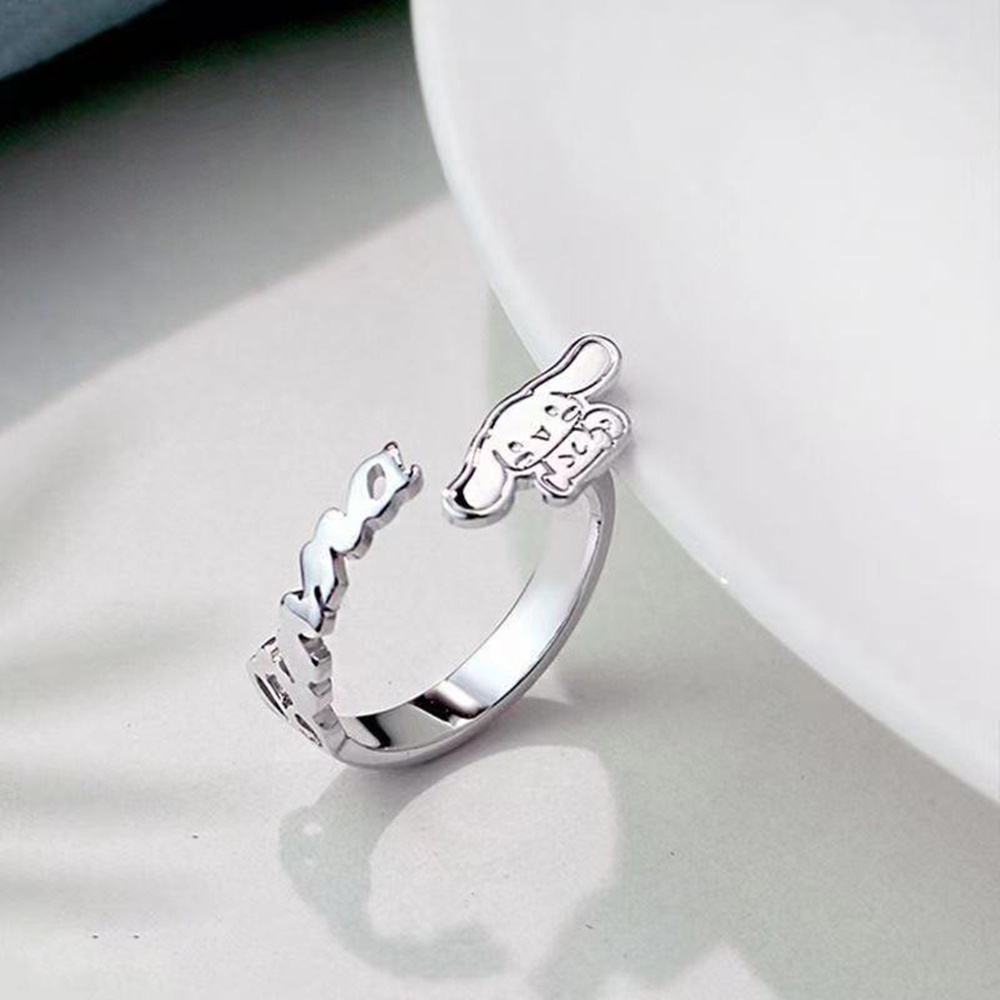 Nhẫn hở họa tiết động vật dễ thương có thể điều chỉnh kích thước