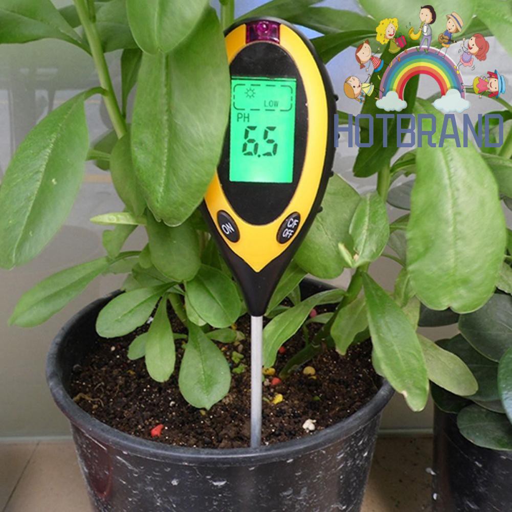 Máy Đo Độ Ẩm, Nhiệt Độ Ánh Sáng 4 Trong 1 Màn Hình Lcd Cho Đất Trồng Cây