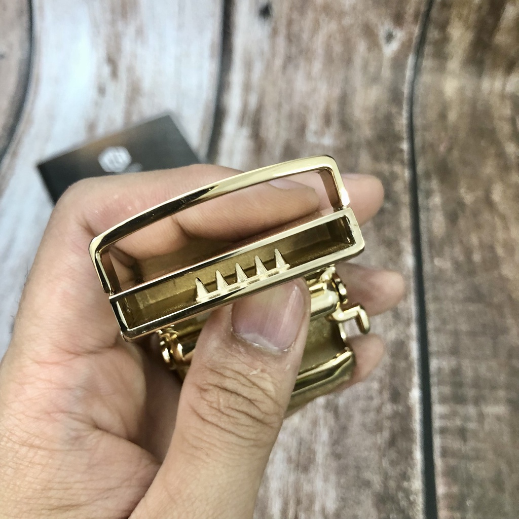Đầu Dây Lưng Da Cá Sấu Cao Cấp 4cm, Đầu Khóa Thắt Lưng Da Cá Sấu Thật Khóa Tự Động, Mặt Dây Lưng Bản 4 cm