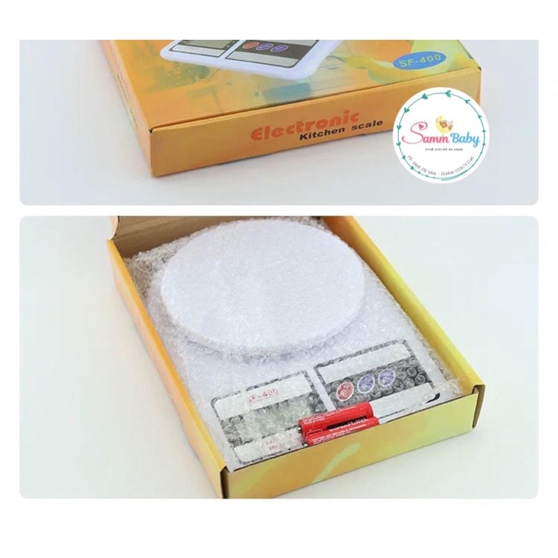 Cân điện tử mini hình trái tim đa năng kèm hộp sammbaby